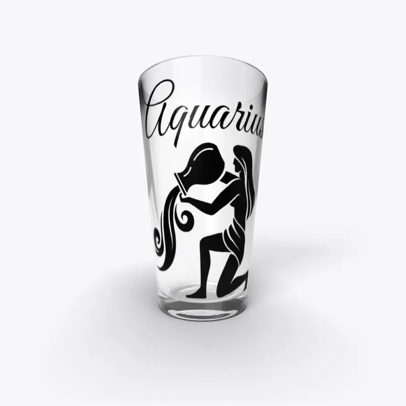 Zodiac Sign Aquarius Pint Glass