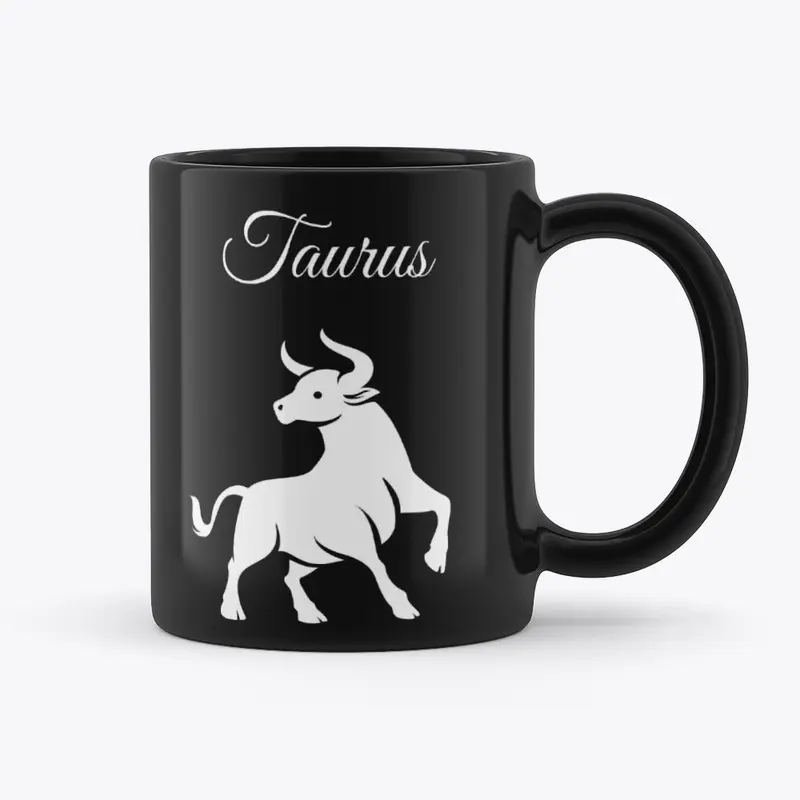 Zodiac Sign Taurus Black Mug