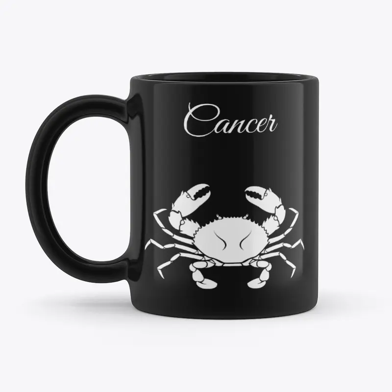 Zodiac Sign Cancer Black Mug