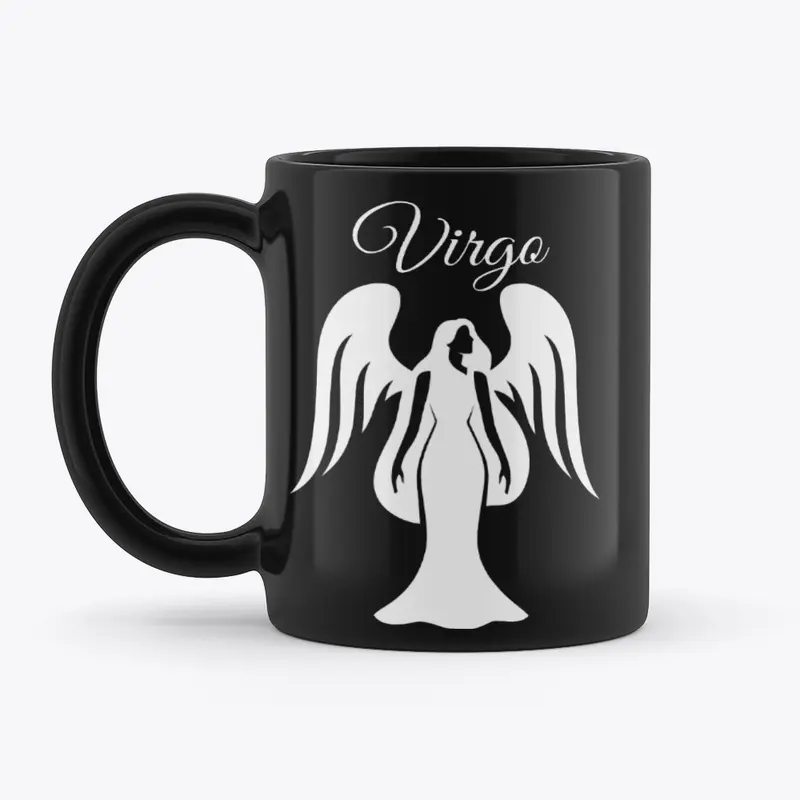 Zodiac Sign Virgo Black Mug