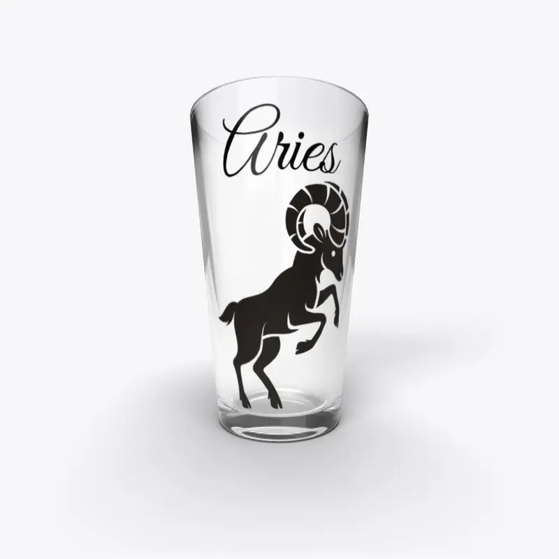 Zodiac Sign Aries Pint Glass