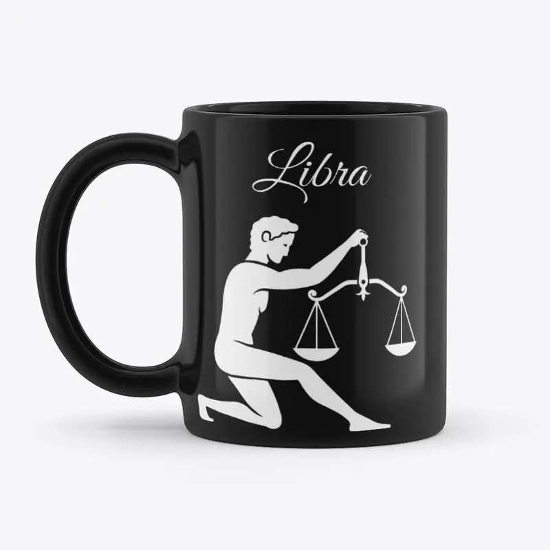 Zodiac Sign Libra Black Mug