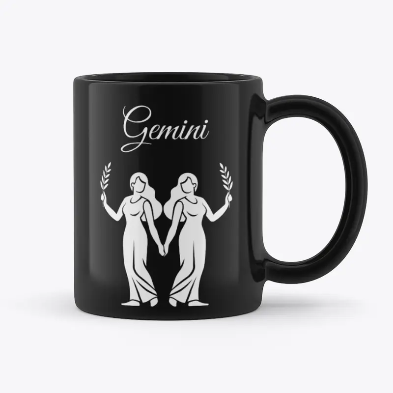 Zodiac Sign Gemini Black Mug