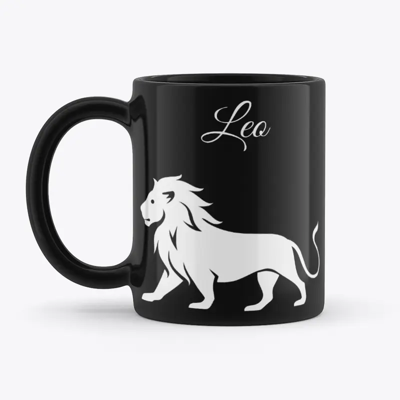 Zodiac Sign Leo Black Mug