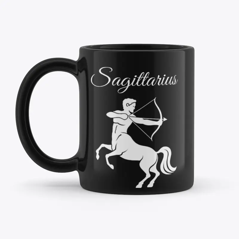 Zodiac Sign Sagittarius Black Mug